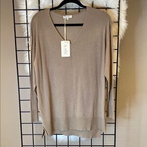 Tan V-Neck Sweater